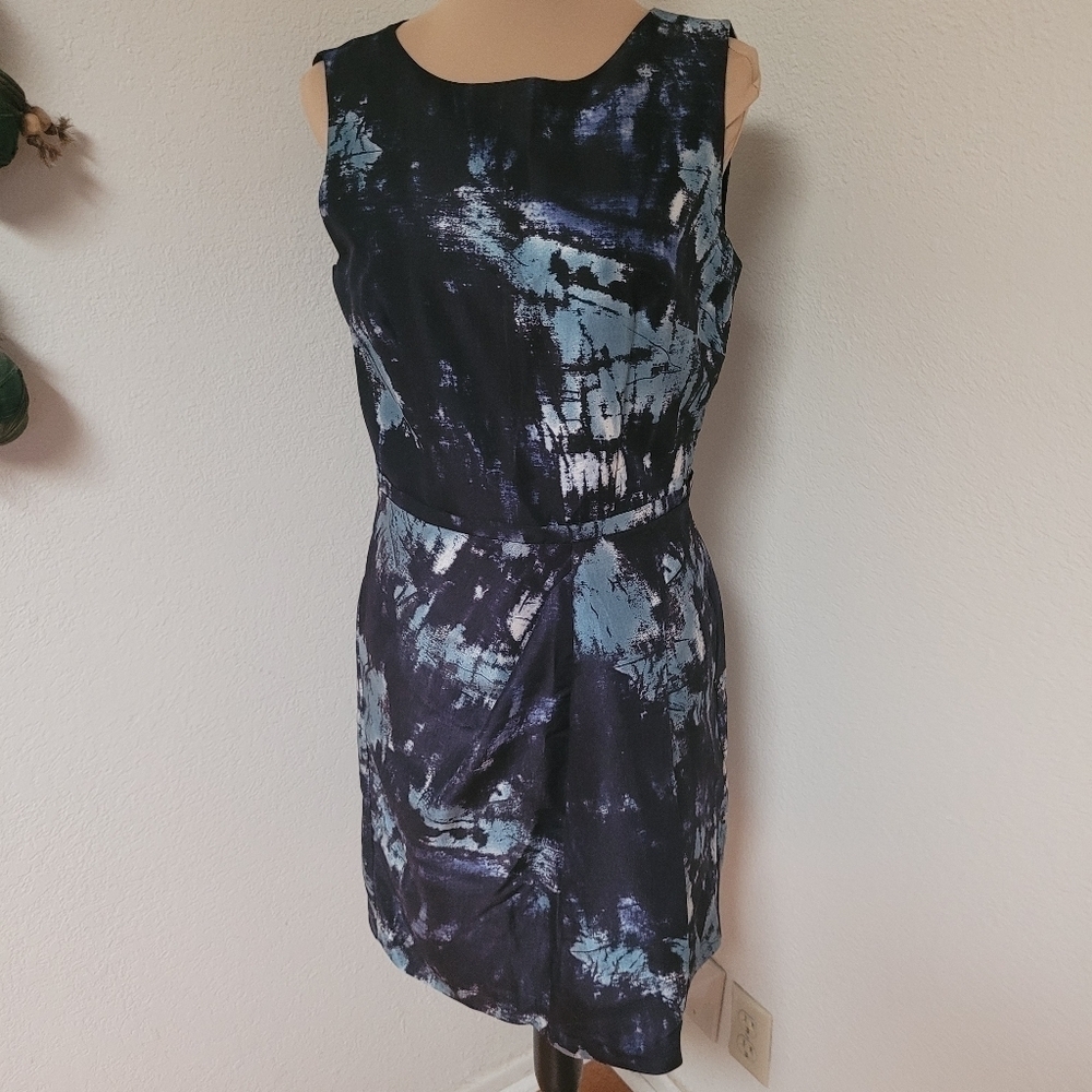 Femme Sandra Angelozzi Black and Blue silk Dress